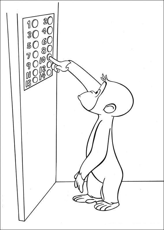 Plansa de colorat cu Curiosul George 10 2